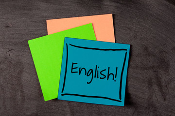English Learning Concept On Sticky Note