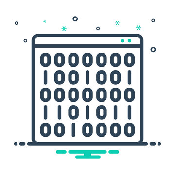 Mix line icon for binary 