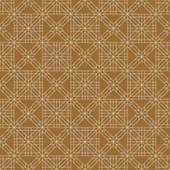 Seamless traditional Japanese ornament.Golden color background.White lines.