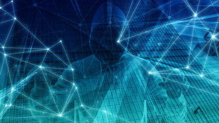 New technology processing algorithm digital tech conception, computer code