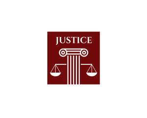simple justice logo with scale and column