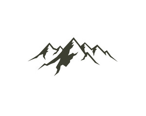 retro mountainous mountains detail logo