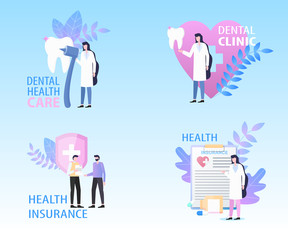 Dental Clinic Health Care Insurance Banner Set