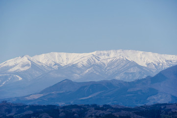 残雪の蔵王連峰