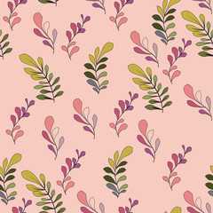 Texture with flowers and plants. Floral ornament. Original flowers pattern.