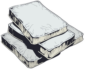 Isolated Mattresses Stock illustration.