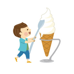 ソフトクリーム　男性