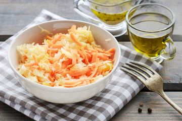 Carrot and cabbage salad.