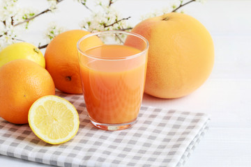Glass of orange juice.
