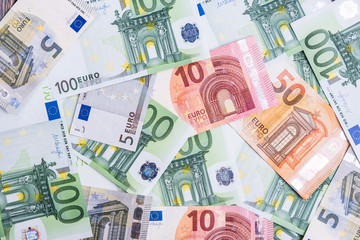 Obraz na płótnie Canvas Euro Money. euro cash background. Euro Money Banknotes.