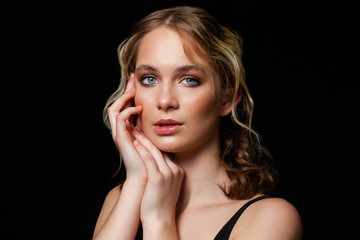 Make Up. Beautiful Blonde Woman