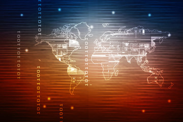 2d illustration world map abstract background