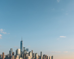 Fototapeta na wymiar Skyline of downtown Manhattan of New York City, viewed from New Jersey, USA