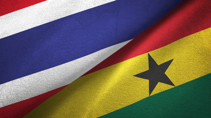 Thailand and Ghana two flags textile cloth, fabric texture