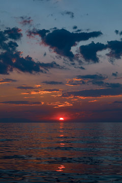 sunset above the sea