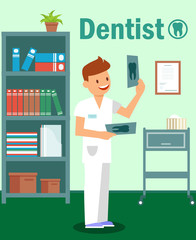 Dental Clinic, Dentistry Poster Vector Template