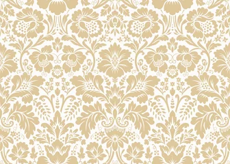 Wallpaper murals Vintage Flowers Vector seamless damask gold patterns. Rich ornament, old Damascus style gold pattern