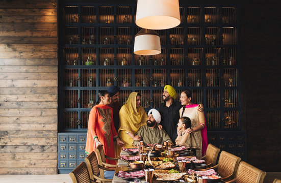 Family enjoying dinner time