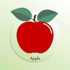 Red apple icon. Symbol of colorful juicy fruit. Vector. - Vector