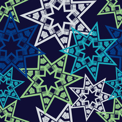 Seamless vector background. Stars with hatching. Hand drawing. Can be used for wallpaper, textile, invitation card, wrapping, web page background.