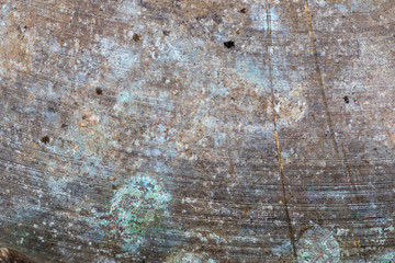The old structure of metal damaged by disputes of a fungus and bad weather. Ready photo background. Macro.
