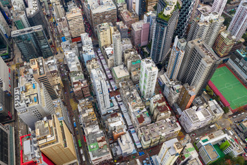 Aerial view Hong Kong city