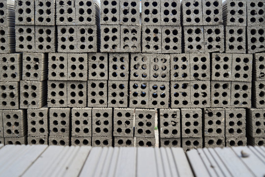 Concrete brick placed to dry.