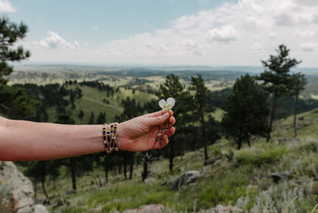 Woman holding a Flower