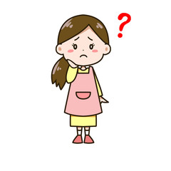 困る女性　ポーズ　イラスト