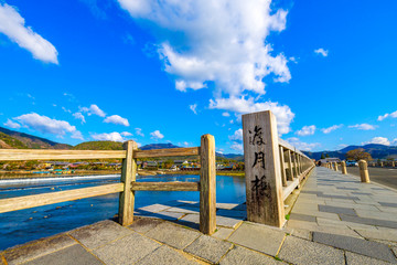 京都・渡月橋の風景