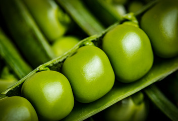 green peas close up - macro photo