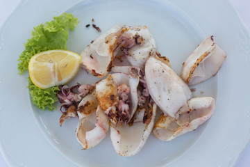 Calamari Salad, Food of Bocca di Magra Italy