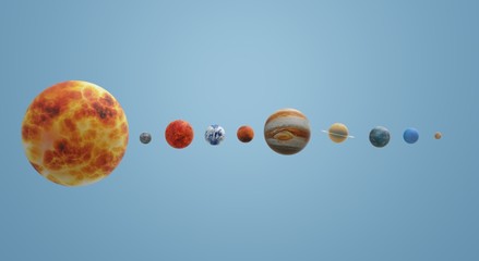Solar universe 3d rendering for  science or  education content.