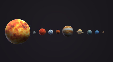 Solar universe 3d rendering for  science or  education content.