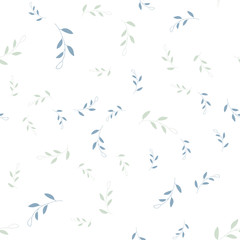 Seamless pattern of abstract branches and flowers on a white background. hand drawn vector