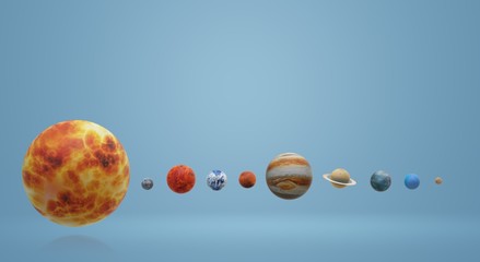 Solar universe 3d rendering for  science or  education content.