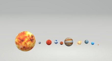 Solar universe 3d rendering for  science or  education content.