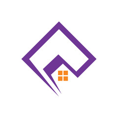 real estate logo, simple house with window