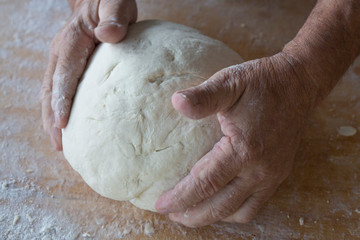 Making Home made Pizza Food of Bocca di Magra Italy