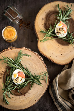 Woodsy Deviled Eggs