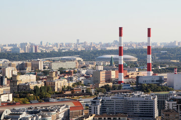 Obraz premium Moscow panorama from the top of a tower in Moscow city business center