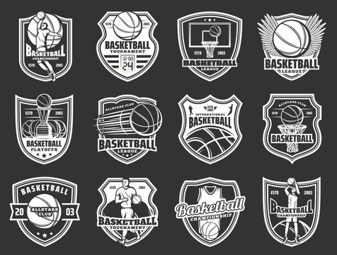 Basketball sport league team badge icons