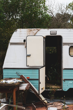 Detail Of Abandoned Trailer Park