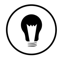 light bulb vector icon on black background