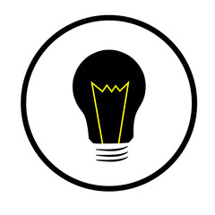 light bulb vector icon on white background