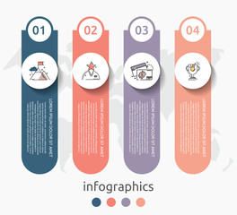 Vector infographic flat template circles for four label, diagram, graph, presentation. Business concept with 4 options. For content, flowchart, steps, timeline, workflow, marketing. EPS10