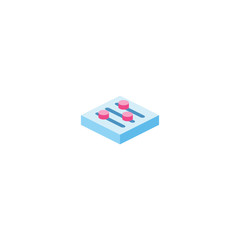 Mixer 3D flat isometric icon symbol. Flat creative illustration idea.