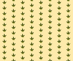 Cannabis Leaf Pattern on Yellow