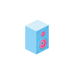 Musical Audio speakers, sound system, sound amplifier. Isometric 3d Icon. Creative illustration idea.