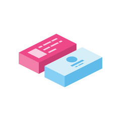 business card isometric 3d icon. Creative illustration idea.